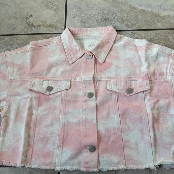 ELODIE Tie Dye Print Cropped Pink Jacket Size Medium NWT - Picture 8 of 9